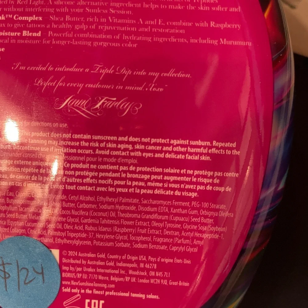 Brand New Jwoww Triple Dip Intensifier Lotion - UV, Spray tan, Red light